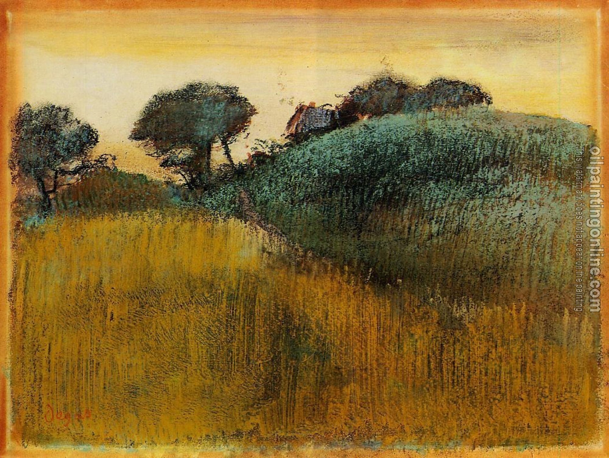 Degas, Edgar - Wheatfield and Green Hill